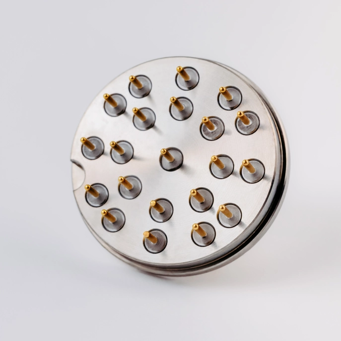 Hermetic titanium connector with multiple pins