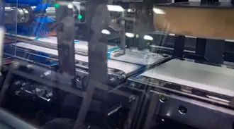 Packaging process on production line