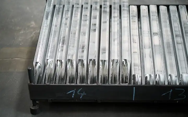 Box full of optical glass panels