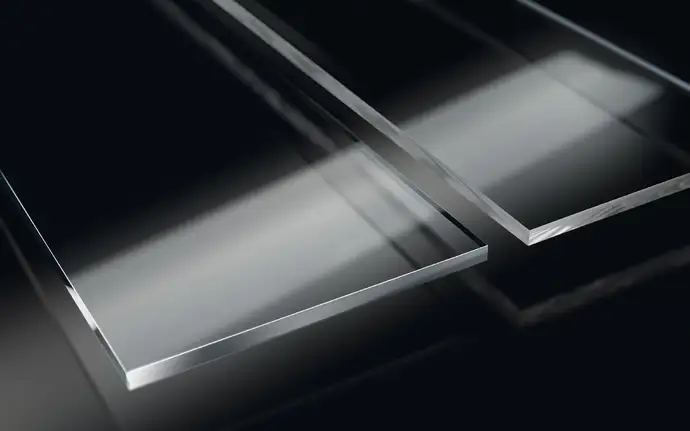 Two rectangular samples of clear SCHOTT B 270® glass