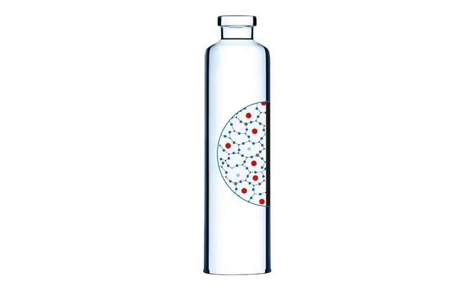 透明药用玻璃卡式瓶与瓶壁结构示意图