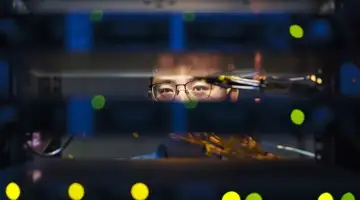 Mr. Jimmy Ye, the office IT engineer at server room of TC plant, Jinyun, China.