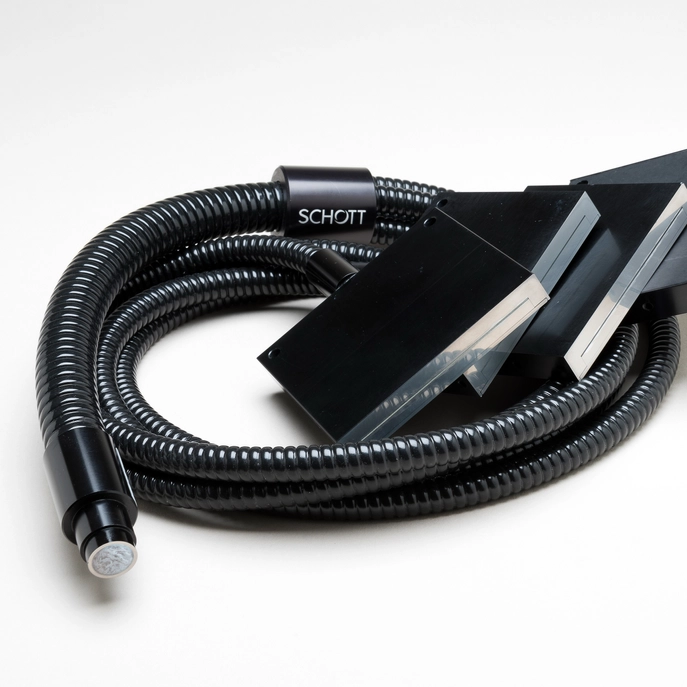 Custom fiber optic assembly with multiple branches in line-shape