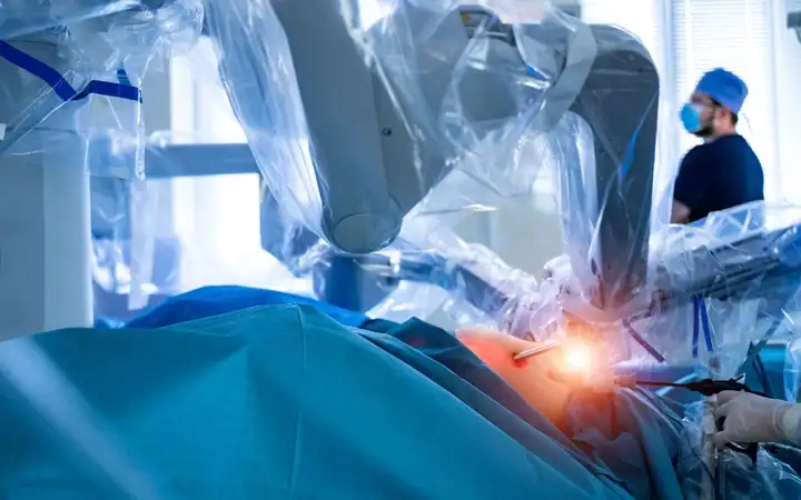 robotic-assisted surgery in progress