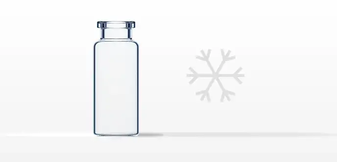 EVERIC® freeze glass pharmaceutical vial with chemical composition of glass wall