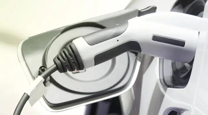 Electric vehicle charger fitted to vehicle input plug