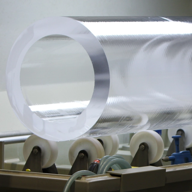 Billets of clear quartz glass in Ilmenau, Germany