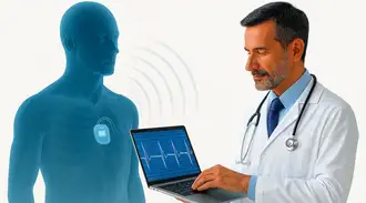 Wireless data transmission from implant